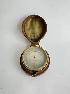 Ancien baromètre de poche de voyage étui XIX Bunoust opticien Palais Royal Paris - Imagen 1 de 15