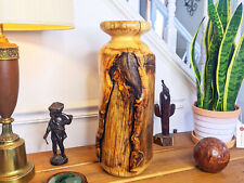 Huge OOAK Vtg Handmade Artisan Dan Morris Wood Burl Carved Decorative Urn Vase