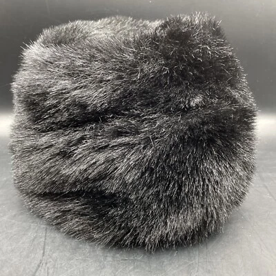 Sombrero cubo vintage de piel sintética para mujer negro con banda elástica Foto 1 de 4