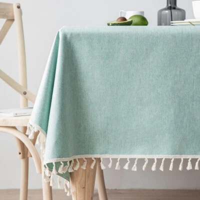 1 PC Waterproof Tablecloth PVC Oilproof tablecloth Rectangle Tassels Table Cloth - Image 1 of 4