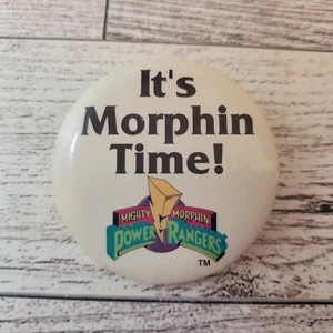 VINTAGE 1993 MIGHTY MORPHIN POWER RANGERS "It's Morphin Time" Pinback Button - Picture 1 of 4
