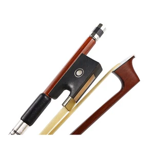 Arco de violín 4/4 palo de madera de Brasil arcos de violín crin de caballo rana de ébano natural - Imagen 1 de 10