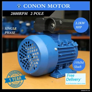 2.2kw 3HP 2800rpm 3/4" 19mm shaft Compressor motor single phase 240v dual caps - Bild 1 von 9