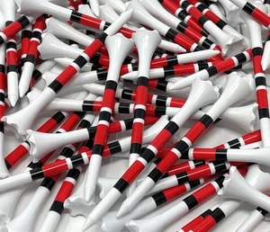 3 ¼” Golf Tees Plastic – Red & Black Stripes - 100 Plastic Golf Tees in Bulk ... - Picture 1 of 8
