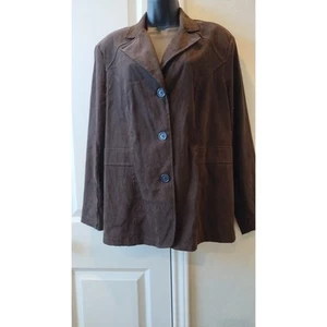Elementz Blazer Sz XL Women Jacket Brown Long Sleeves - Picture 1 of 12