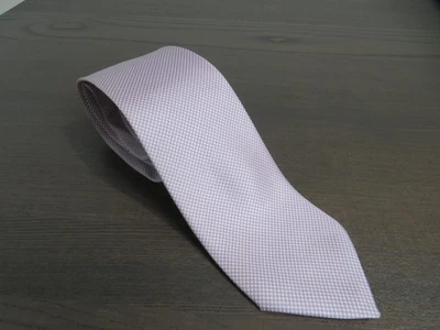 Corbata clásica a cuadros The Andover Shop para hombre púrpura blanca hecha en Inglaterra Foto 1 de 4