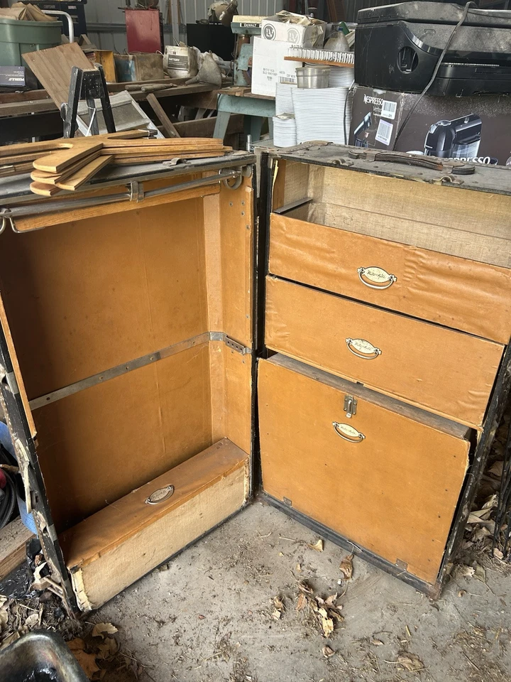 DE COLECCIÓN 1920-1949 HARTMAN GIBRALTARIIZE ARMARIO BARCO/TREN MALETERO DE VIAJE Foto 1 de 4