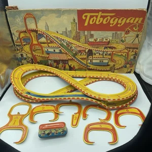 Vintage Technofix Rodel Blech Litho Aufziehbahn Set Germany Lesen - Bild 1 von 7