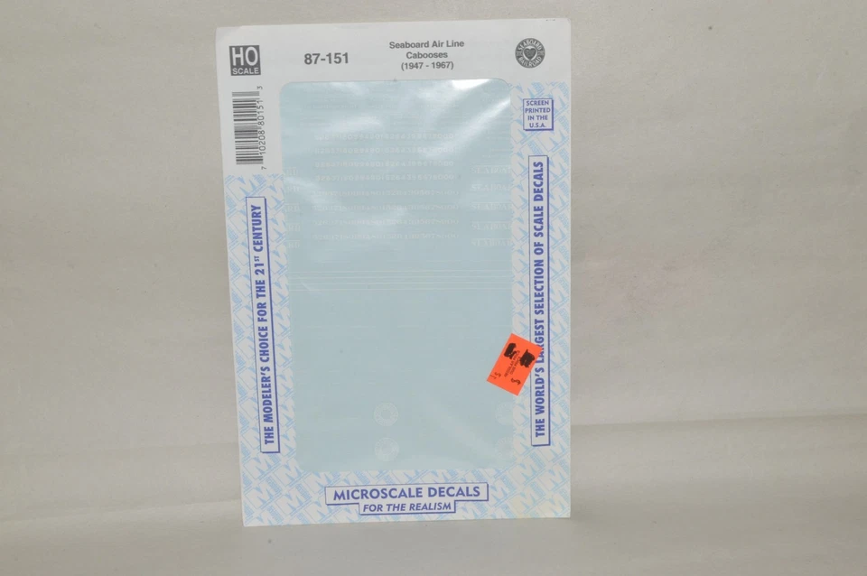 Calcomanías escala HO 87-151 Seaboard Air Line Cabooses 1947-1967 Foto 1 de 1