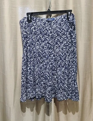 Falda Columpio Chaps Estampado Azul Marino y Blanco Talla XL Foto 1 de 4