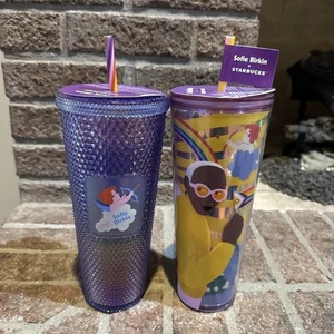 2 New Starbucks Sofie Birkin 2024  "Pride Month Tumblers Rainbow And Patterned - Picture 1 of 10