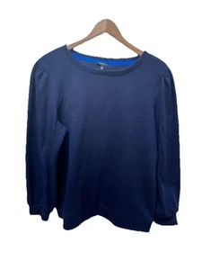 Talbots Navy Blue Women's Sweatshirt in Sz XLP Petite Classic Cotton Preppy - Picture 1 of 4