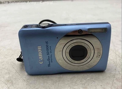 Canon PowerShot SD1300 IS Blue 12.1 MP Auto Focus Compact Digital Camera - Image 1 of 4