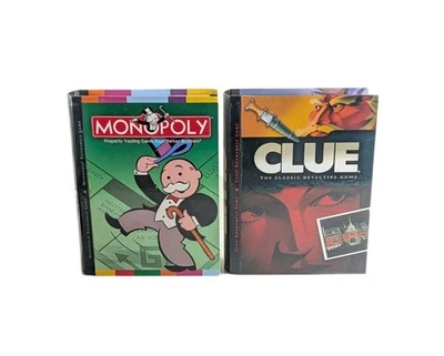 Clue & Monopoly Bookshelf Board Games Set 2006 Parker Brothers - Image 1 of 4