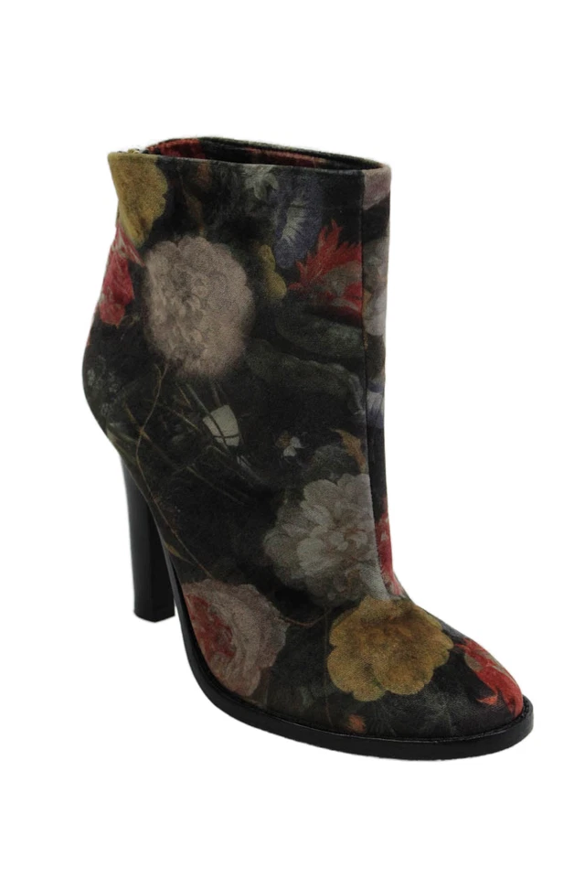 Botas femininas Joie estampa floral biqueira redonda com zíper no tornozelo multicoloridas tamanho 38 8 - Imagem 1 de 4