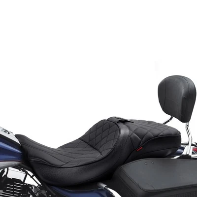 For Harley Road Glide FLTR 1998-2007 Comfortable Thicker Leather 2-Up Seat Foto 1 de 4