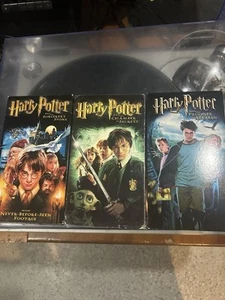 Harry Potter Sorcerers Stone Chambers Of Secrets Prisoner Azkaban VHS Lot 1-3 - Picture 1 of 4