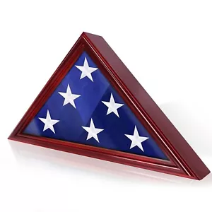 Flag Display Case - 5' x 9.5' Funeral & Military Flag Shadow Box with HD Temp... - Picture 1 of 9
