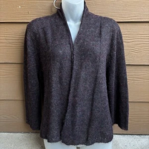 Peruvian Connection Women's XL Purple Baby Alpaca Long Sleeve Sweater Cardigan - Picture 1 of 9