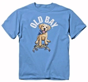 Old Bay Puppy and Crab Short Sleeve Youth T-Shirt NEW Fast Free Ship - Picture 1 of 5