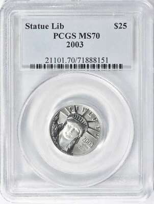 2003 $25 PLATINUM EAGLE PCGS MS70 * STATUE OF LIBERTY - Image 1 of 2