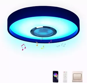 Smart LED Waterproof Shower Ceiling Light Fixture With Bluetooth Speaker,11Inch - Picture 1 of 7