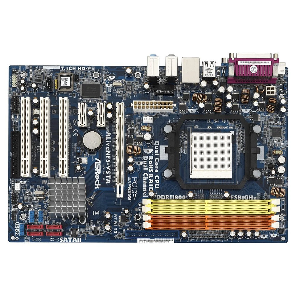 ASROCK ALiveNF5-VSTA Motherboards nVIDIA nForce 520 DDR2 Socket AM2 ATX - Image 1 of 1