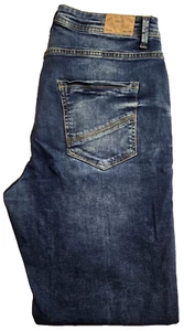 Cropp Denim Jeans 32x32 Mens Blue Denim Slim Fit Cropped Distressed Jeans - Picture 1 of 16