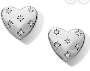 Brighton STELLAR HEART Post Earrings Swarovski Crystals JA6311 List $40 NWT