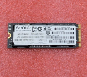 Oryginalny dysk twardy HP/SanDisk 803381-001 759492-001 sd6pp4m-256-1006 256gb ssd - Zdjęcie 1 z 2