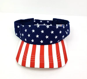 Unbranded Adult One Size USA Flag Patriotic Star Stripes Cotton Visor Hat - Picture 1 of 7