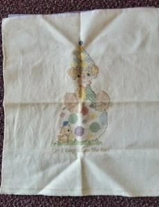Precious Moments Clown Completed Cross Stitch ~ Lord, Keep Us On The Ball - Picture 1 of 2
