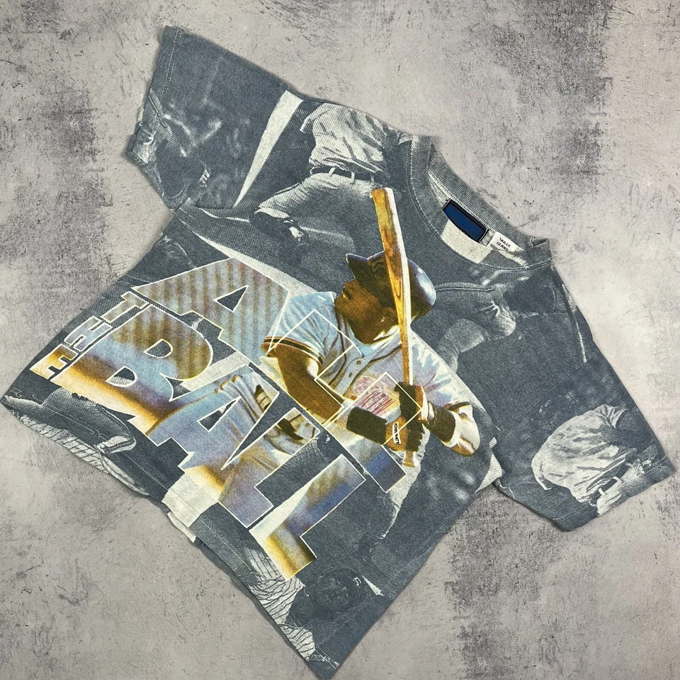 Vintage MLB All Over Print Short Sleeve Kids T Shirt Blue 12 Years 00’s Rare - Image 1 of 4