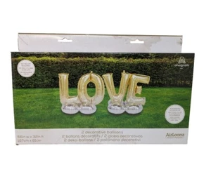 Gold LOVE Balloon Yard Decoration Kit 66 x 32 AirLoonz Valentine Proposal Sealed - Picture 1 of 12