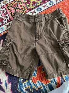 Abercrombie & Fitch AF Shorts Size 16 Button Fly brown Cargo Heavy Distressed - Picture 1 of 4