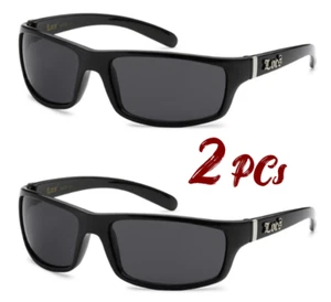 2 Pack LOCS Hardcore 9025 Black Gangster Sunglasses Classic Lowrider Shades - Picture 1 of 3