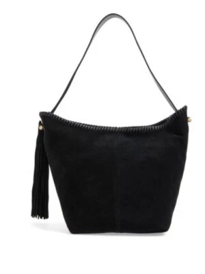 VINCE CAMUTO, Bolso Hobo Aiko con Borla, Gamuza/Cuero Negro Foto 1 de 4
