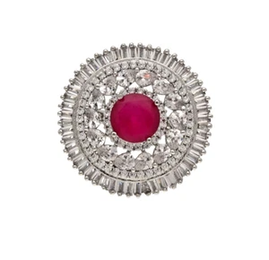 Strahlender Rund Cz Halo Ring - Bild 1 von 3