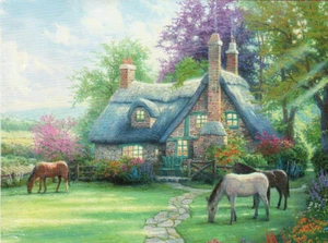 Thomas Kinkade A PERFECT SUMMER DAY Pferde 300 Teile BOXLESS Puzzle 100% - Bild 1 von 2