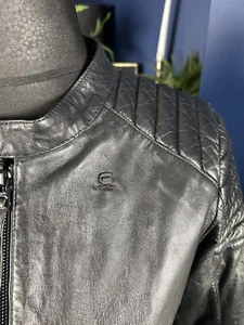 G-Star Lamb Leather Jacket Chopper Moto Slim Luxury Soft Womens Medium Biker - Picture 1 of 12