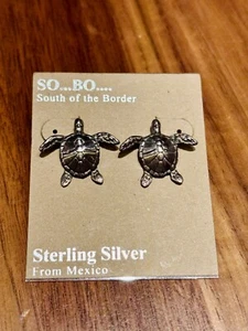 Pendientes con tachuelas de tortuga marina de plata esterlina SO…BO… - Imagen 1 de 5