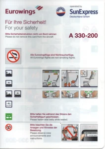 # Safety Card - EUROWINGS op. by SunExpress - A 330-200 - KARTE A !!!!!!!!!!!!!! - Bild 1 von 4