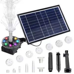 Solarpumpe Springbrunnen 7W Teichpumpe Brunnen Wasserspiel Akku Garten Fontäne - Bild 1 von 19