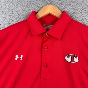 Under Armour Polo Shirt Men's XL Red Performance Stretch Loose Fit Golf Logo - Picture 1 of 10