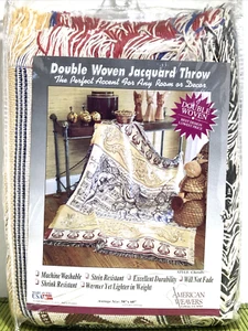 VTG American Weavers Cherubs Music Harps Double Woven Jacquard Throw USA 50x60" - Picture 1 of 4