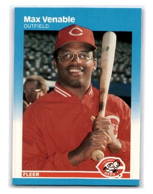 1987 Fleer Glossy #216 Max Venable - Cincinnati Reds - Image 1 of 2