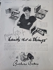 1938 Barbara Bates Maniküre Sets Kosmetik Hände, die Dinge tun Vintage Anzeige - Bild 1 von 1