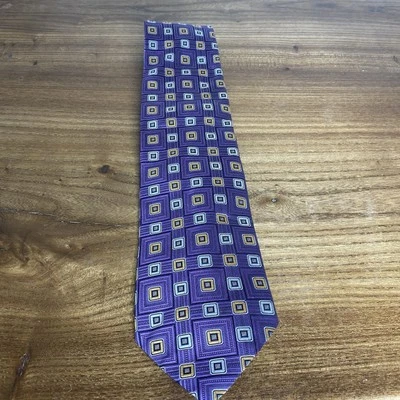 Corbata geométrica púrpura NORDSTROM Smart Care 100 % seda hecha en Italia Foto 1 de 4