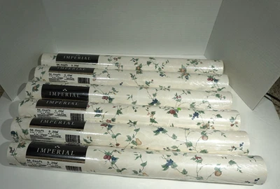 Wallpaper Imperial 6 Rolls Vinyl Berries Fruits Same Lot England - Изображение 1 из 4