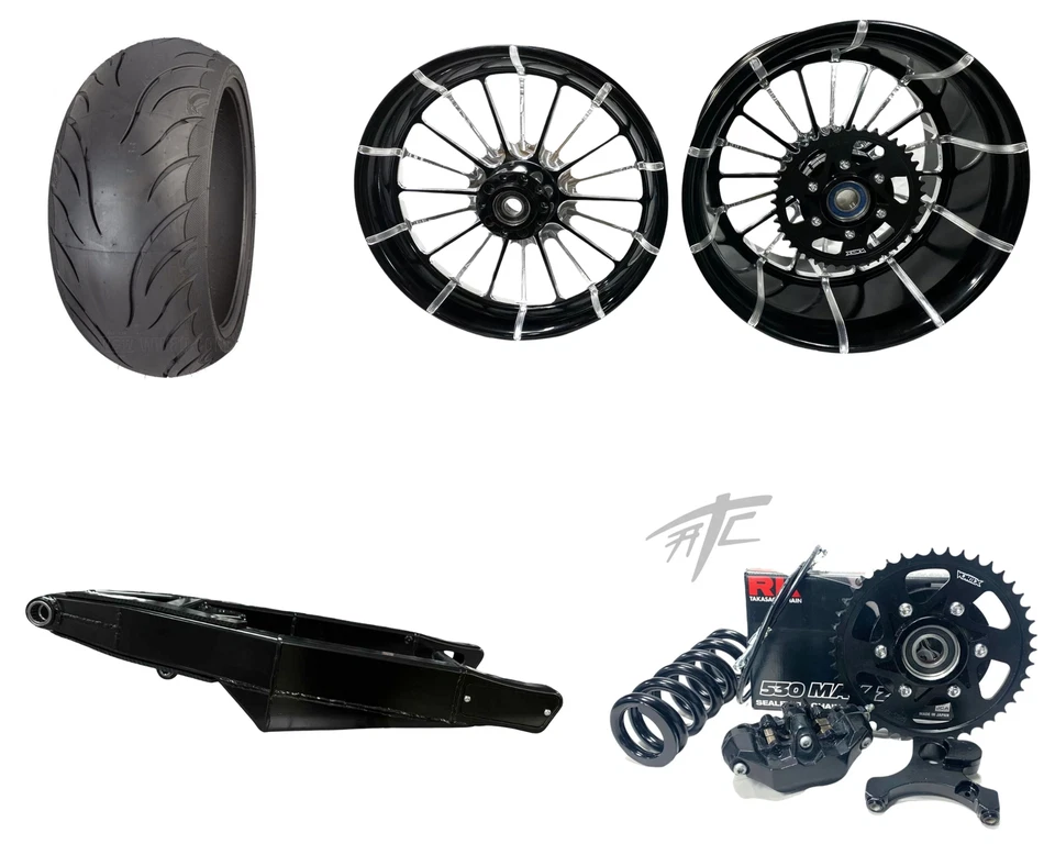KIT NEUMÁTICO 240 FAT NEGRO CONTRASTE INFIEL RUEDAS 2009-2016 SUZUKI GSXR 1000 Foto 1 de 1